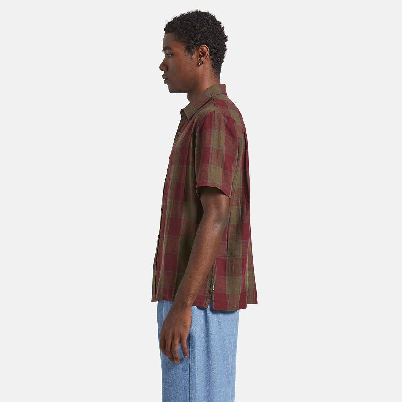 CRU LINEN BLEND S/S WVN - OLIVE SURPLUS/PORT