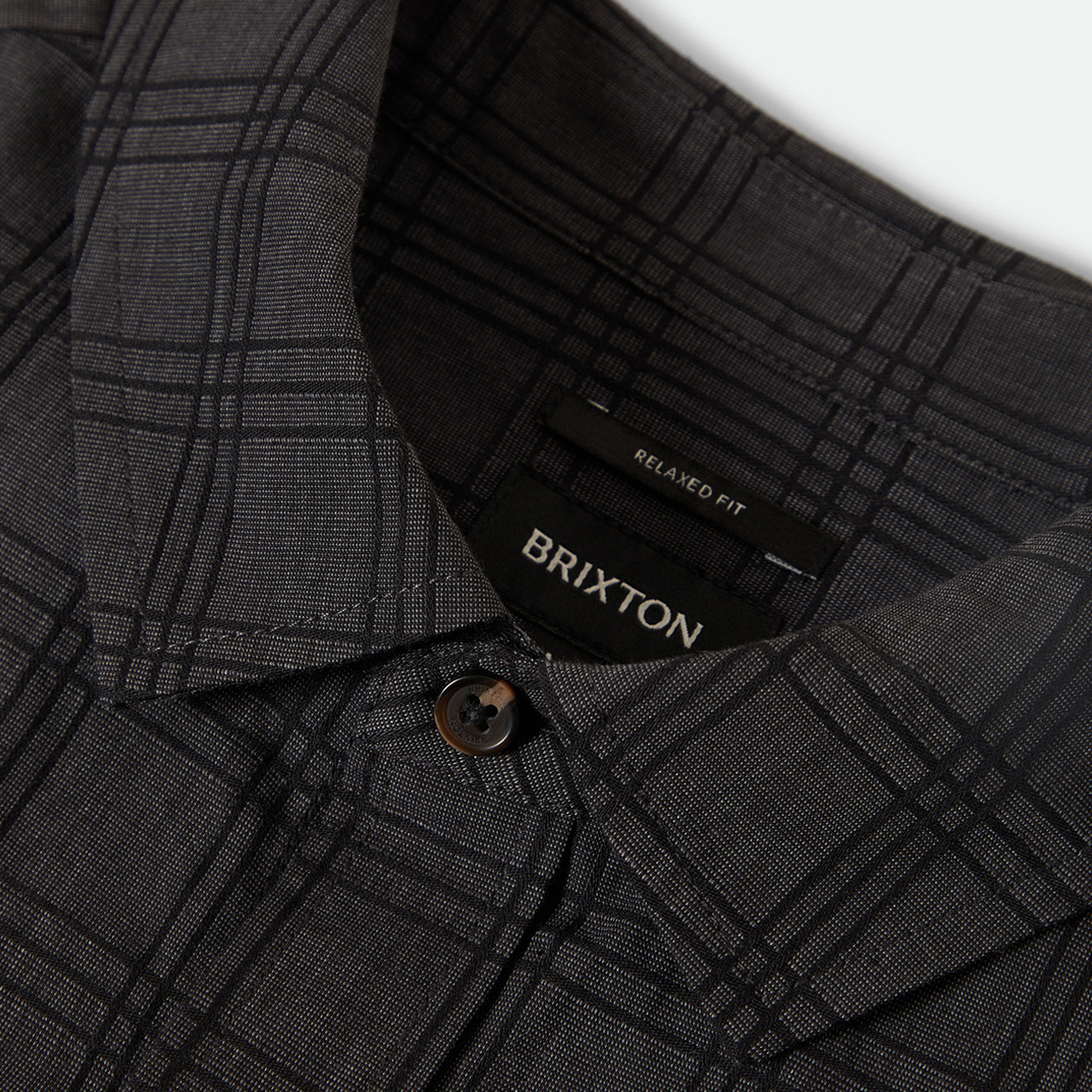 CRU OXFORD PLAID S/S WVN-CHARCOAL/BLACK PLAID