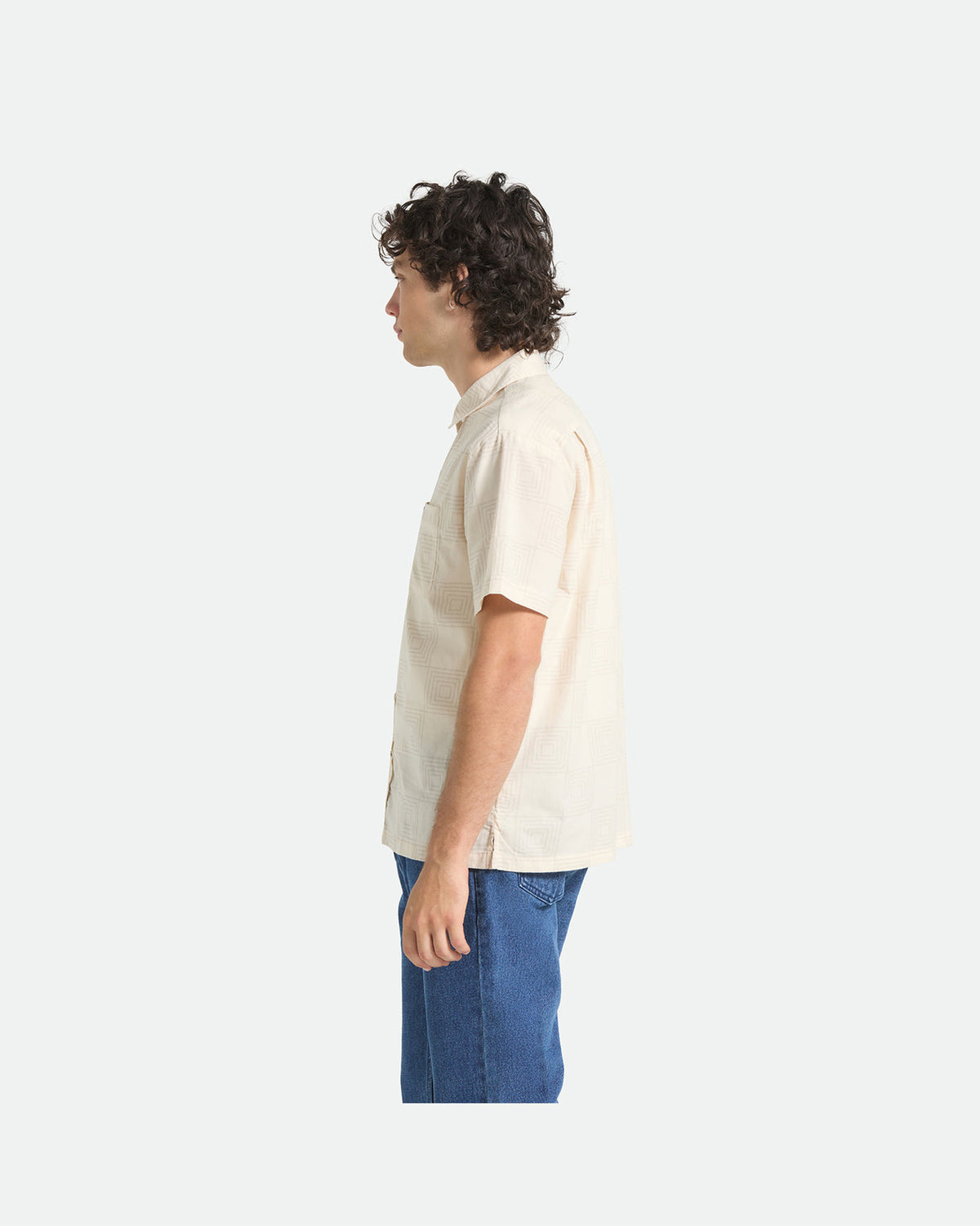 CRU PRINT S/S WVN - WHITECAP/GEO CHECKER