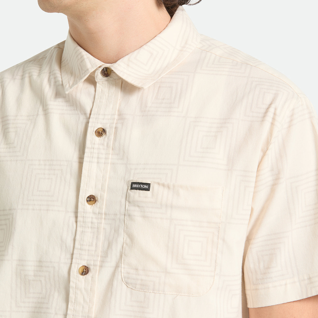 CRU PRINT S/S WVN - WHITECAP/GEO CHECKER