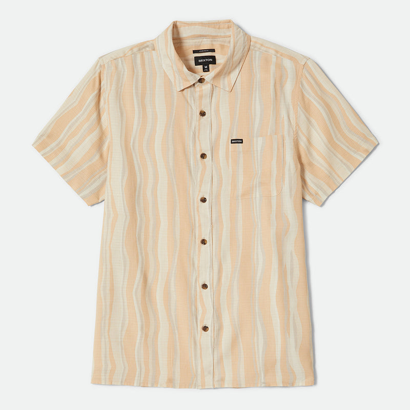 CRU SLUB S/S WVN-HAZELNUT/PAINTERLY STRIPE