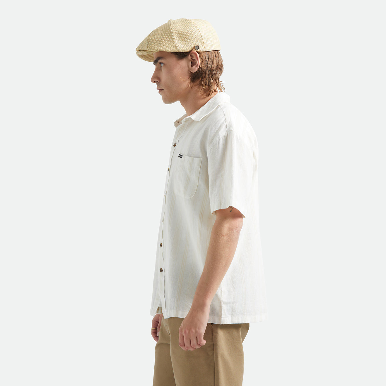 CRU STRIPED DOBBY S/S WVN - OFF WHITE