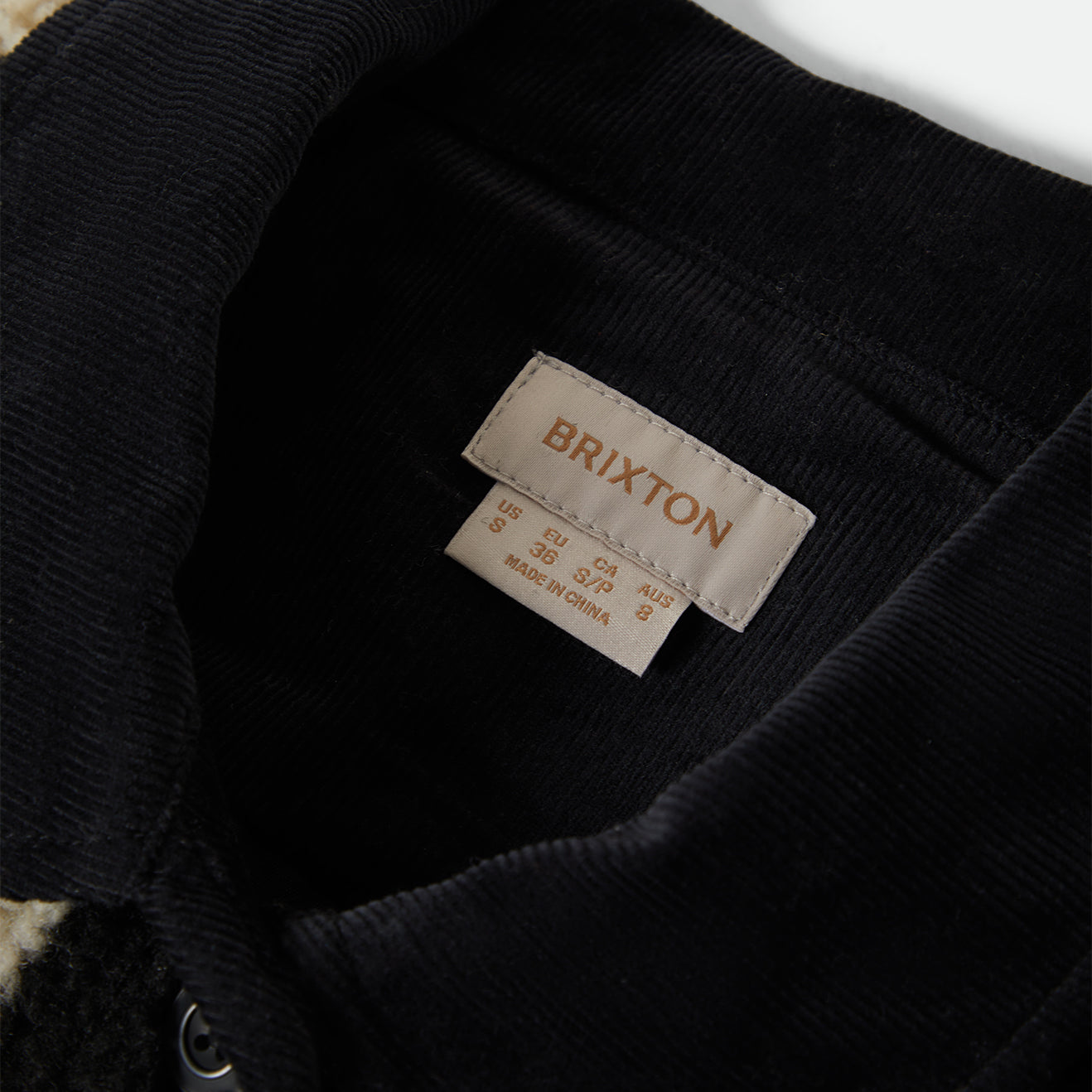 DELILAH SHERPA JACKET - BLACK/NATURAL FINISH LINE CHEC