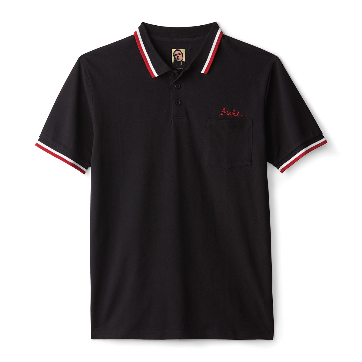 DUKE S/S POLO KNIT - BLACK