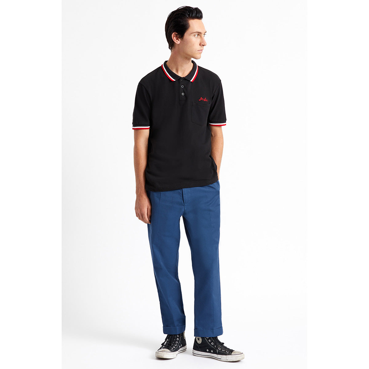 DUKE S/S POLO KNIT - BLACK