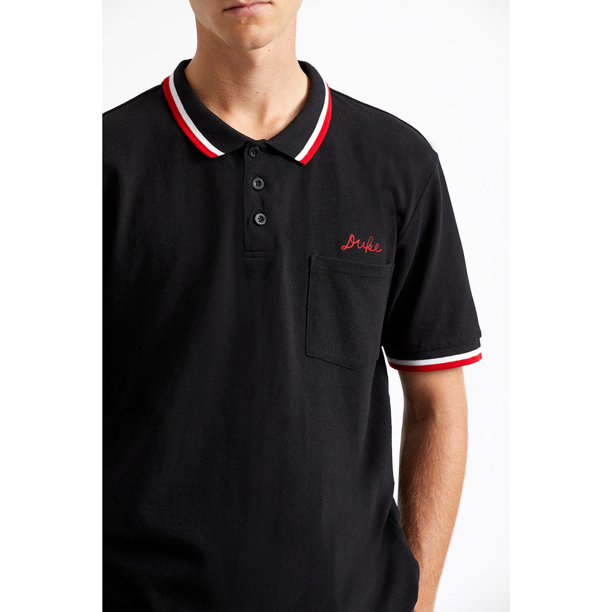 DUKE S/S POLO KNIT - BLACK