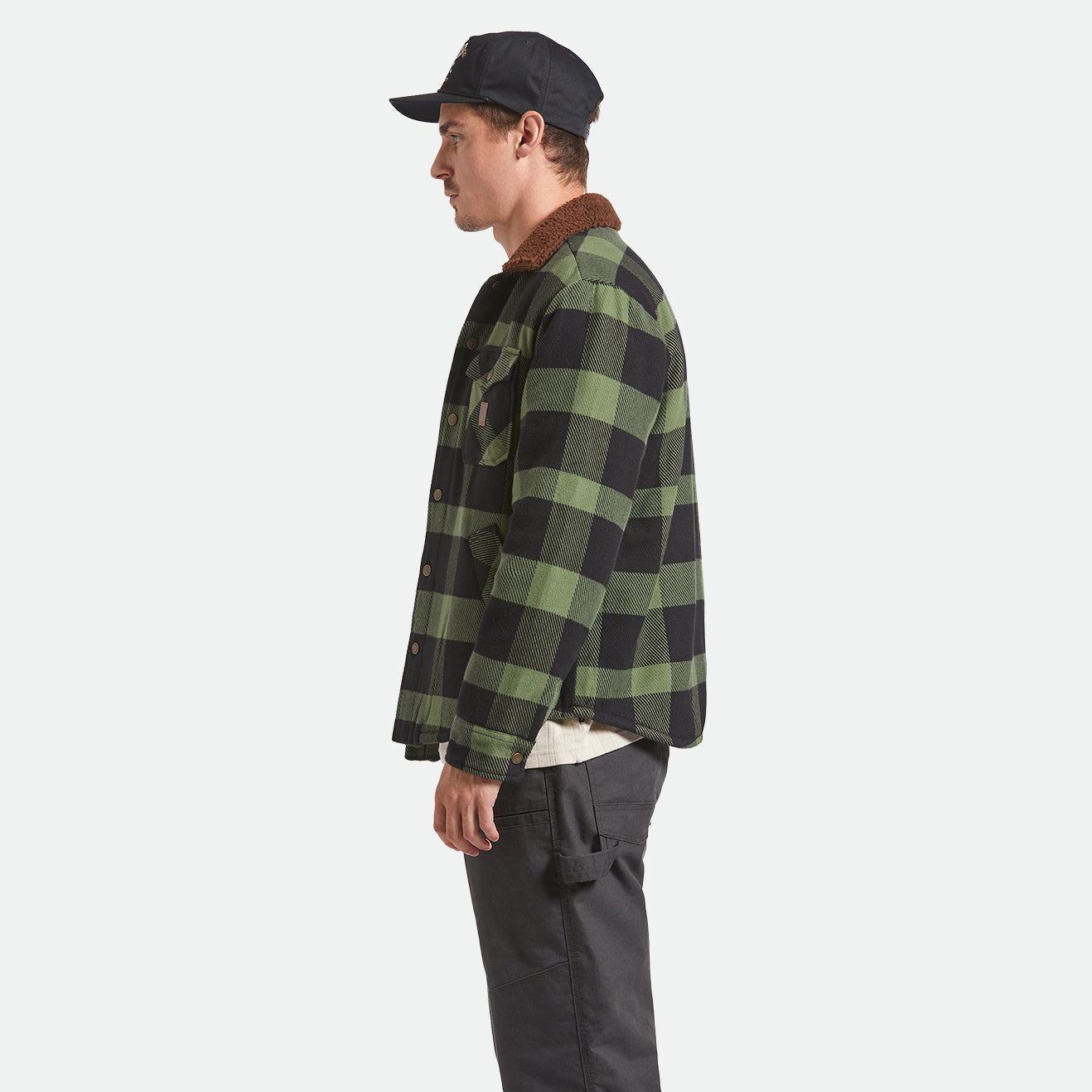 DURHAM LINED JACKET - BLACK/WILD GREEN FLANNEL