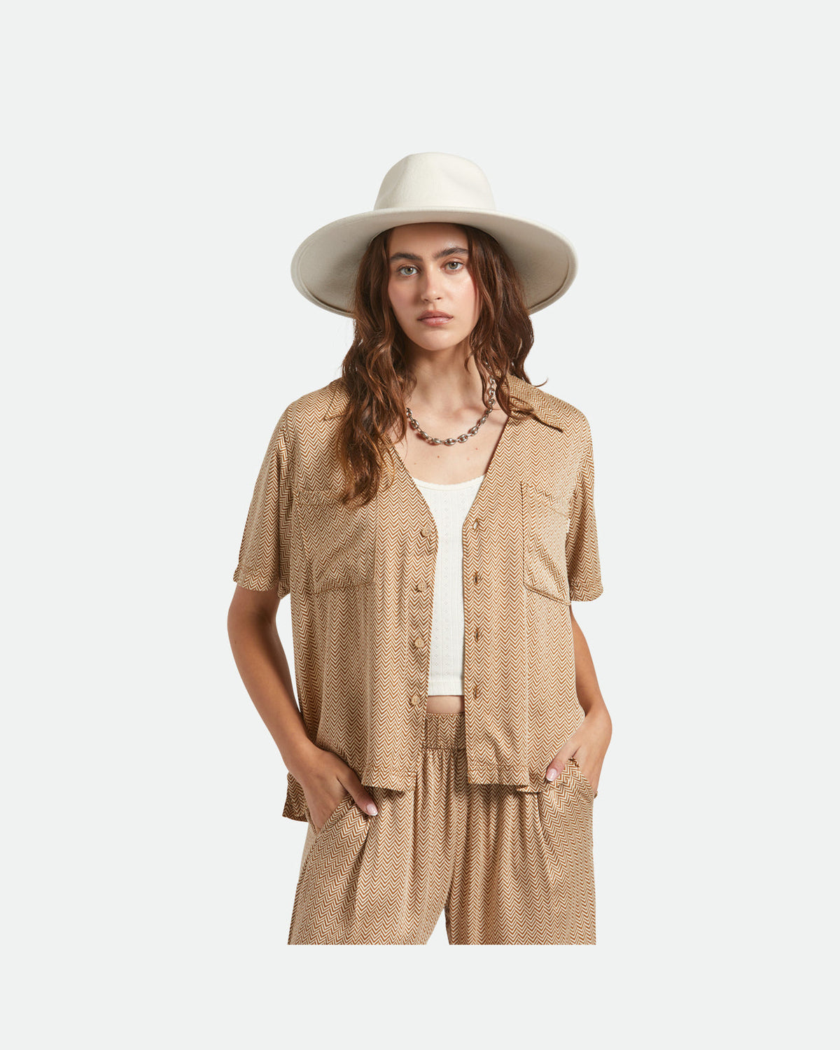 ELEANOR FELT PACKABLE HAT - OFF WHITE