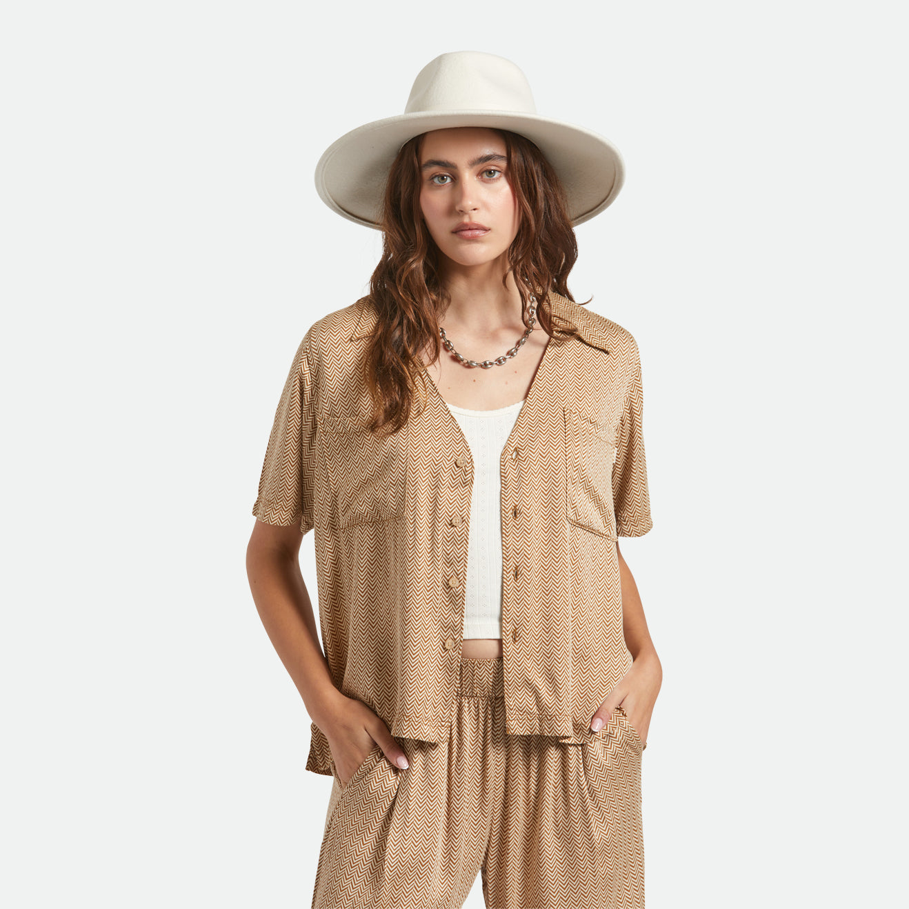ELEANOR FELT PACKABLE HAT - OFF WHITE