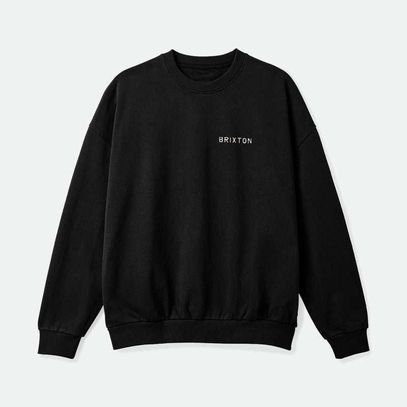 EMBROIDERED HEAVY WEIGHT CREW - BLACK