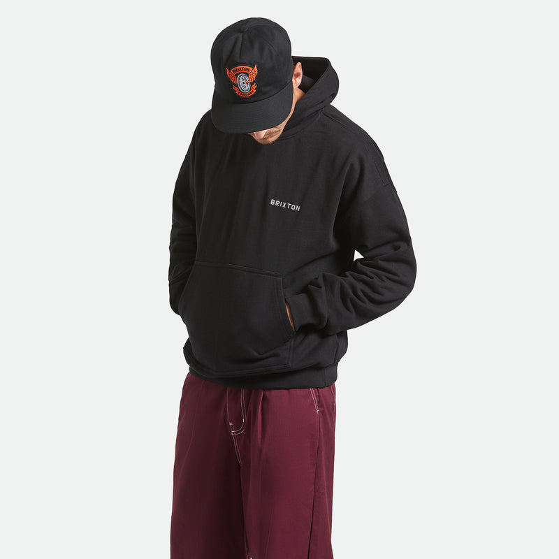 EMBROIDERED HEAVY WEIGHT HOOD - BLACK