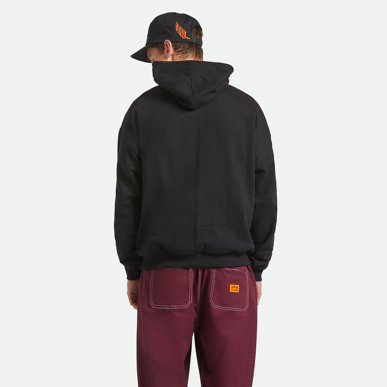 EMBROIDERED HEAVY WEIGHT HOOD - BLACK