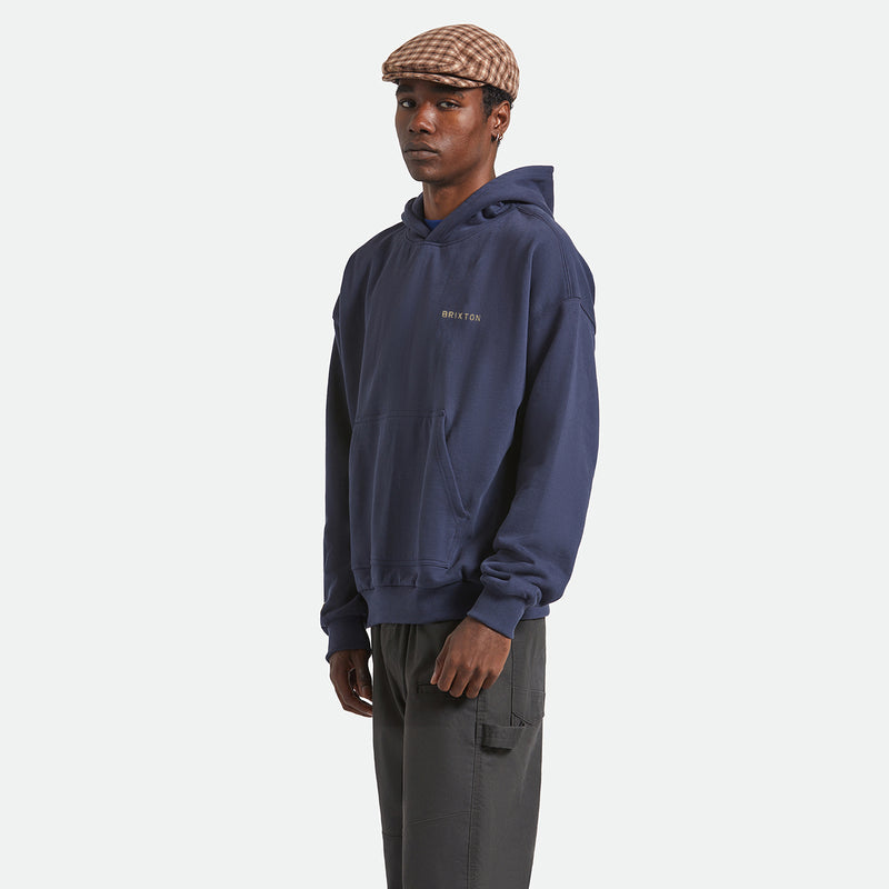 EMBROIDERED HEAVY WEIGHT HOOD - MOOD INDIGO