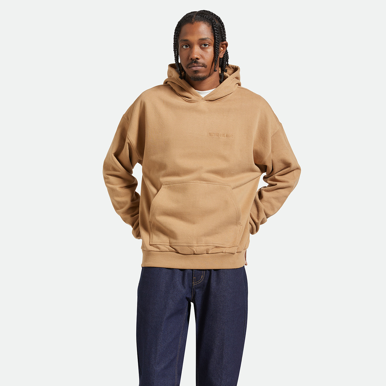 EMBROIDERED HEAVY WEIGHT HOOD - TIGER'S EYE
