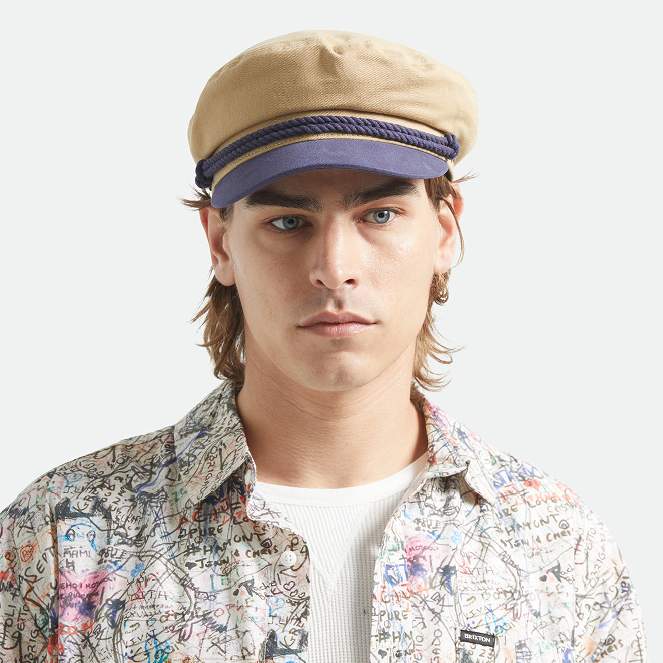 FIDDLER CAP - SAND/WASHED NAVY