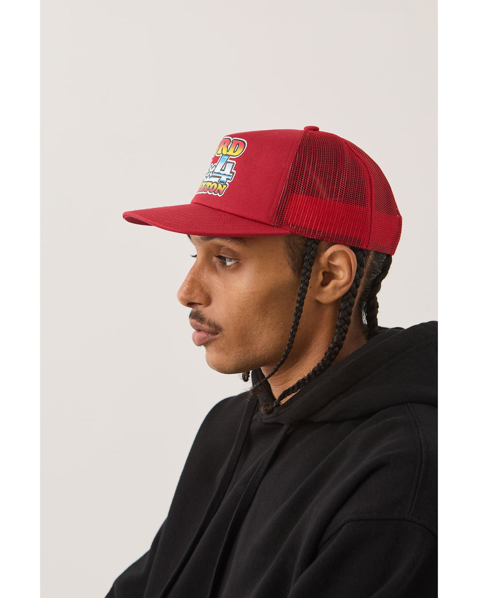 FORD 4X4 CHROME TRUCKER HAT - RANGOON RED