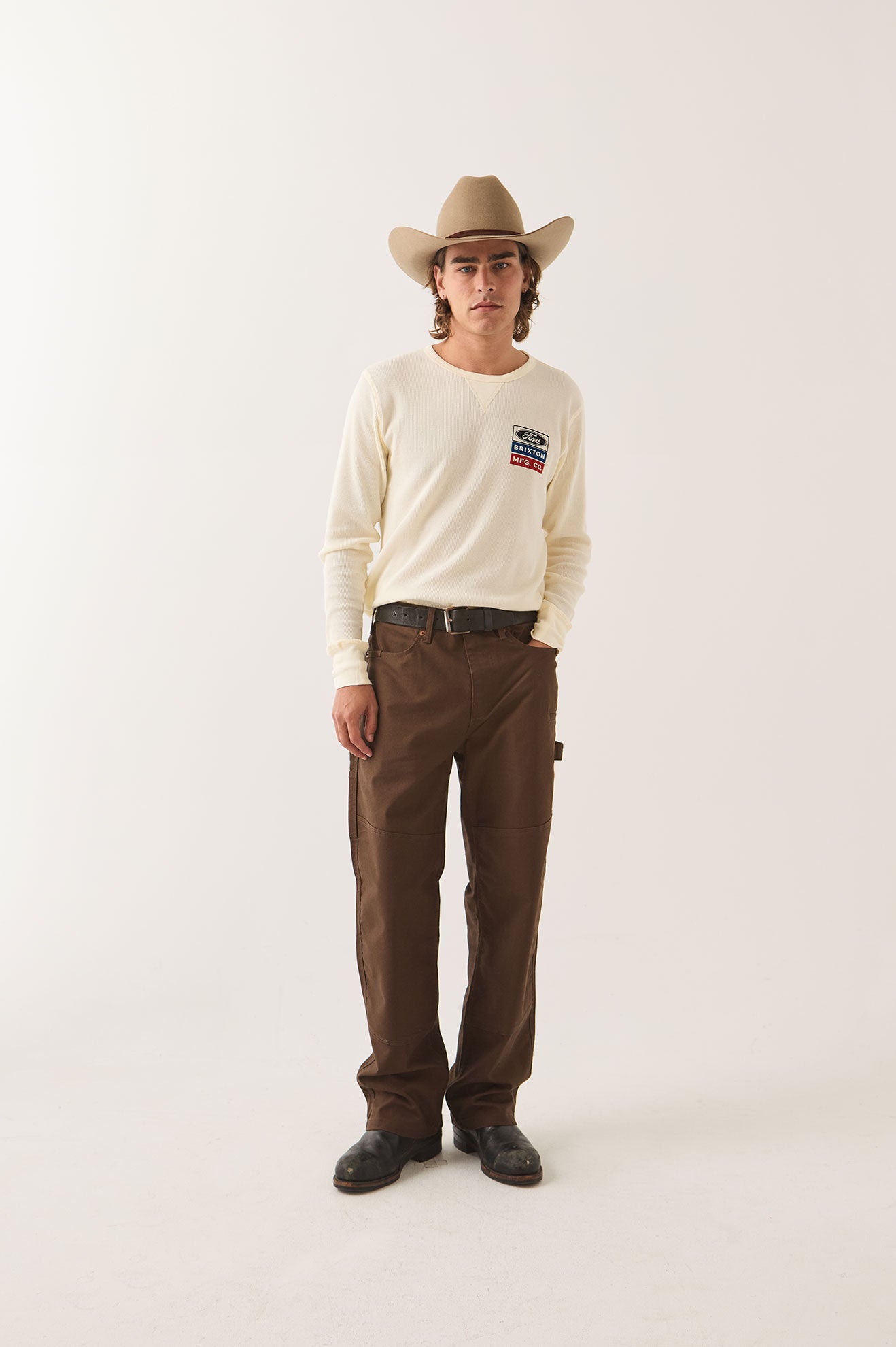 FORD SERVICE DEPT WAFFLE L/S - WIMBLEDON WHITE