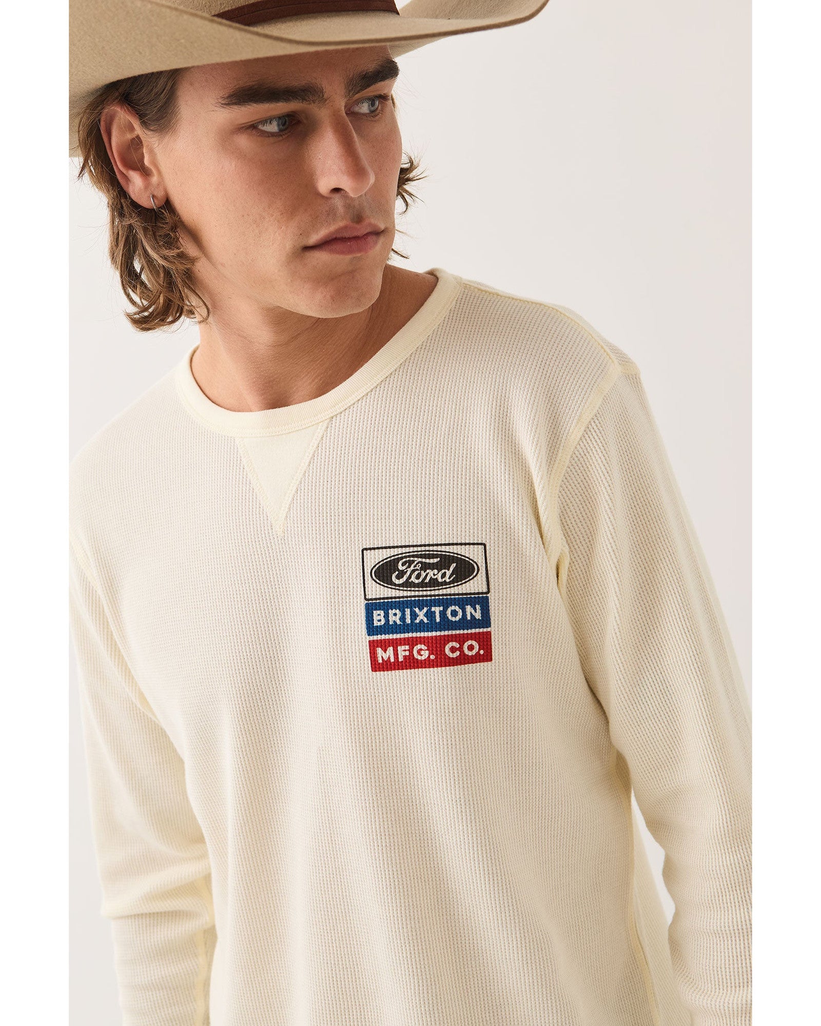 FORD SERVICE DEPT WAFFLE L/S - WIMBLEDON WHITE