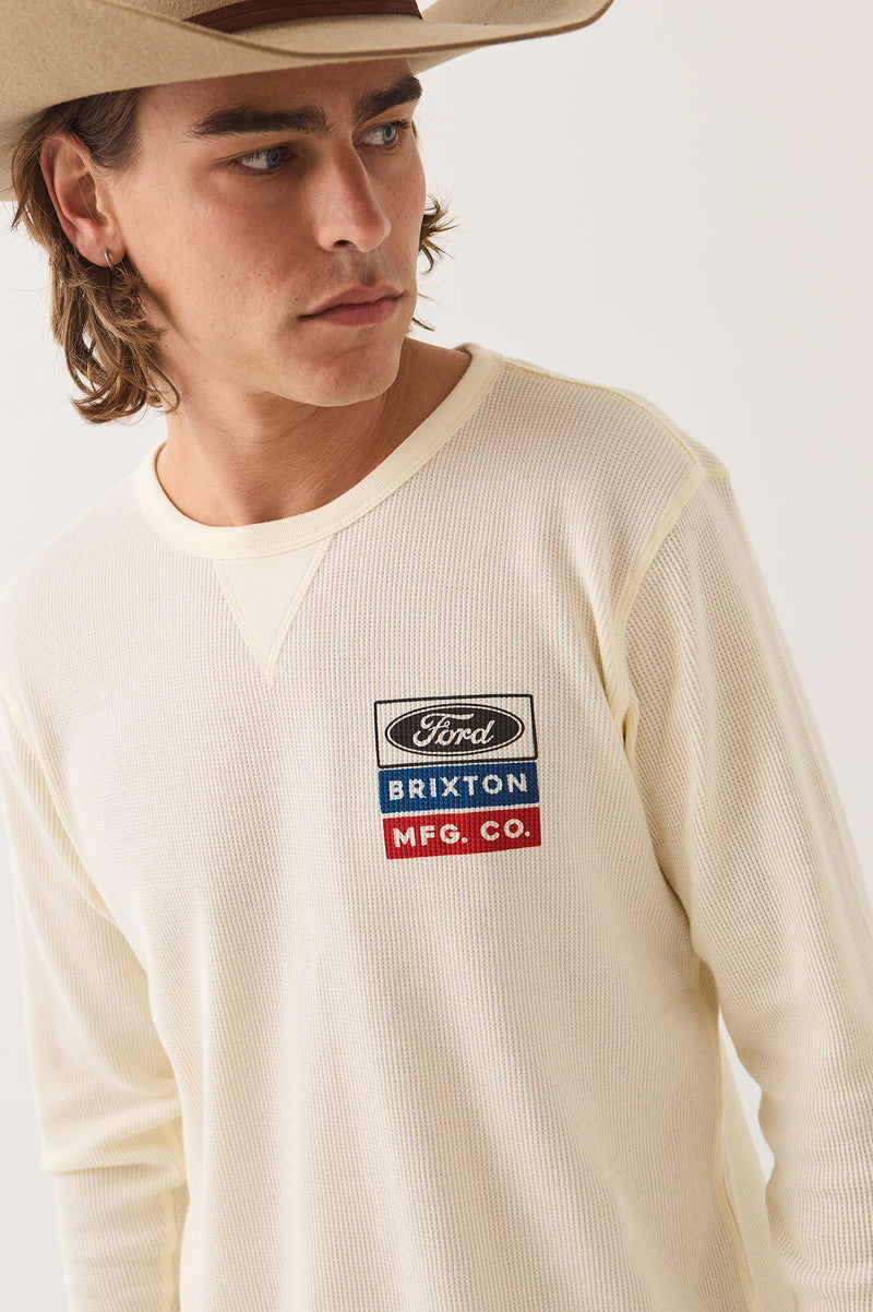 FORD SERVICE DEPT WAFFLE L/S - WIMBLEDON WHITE