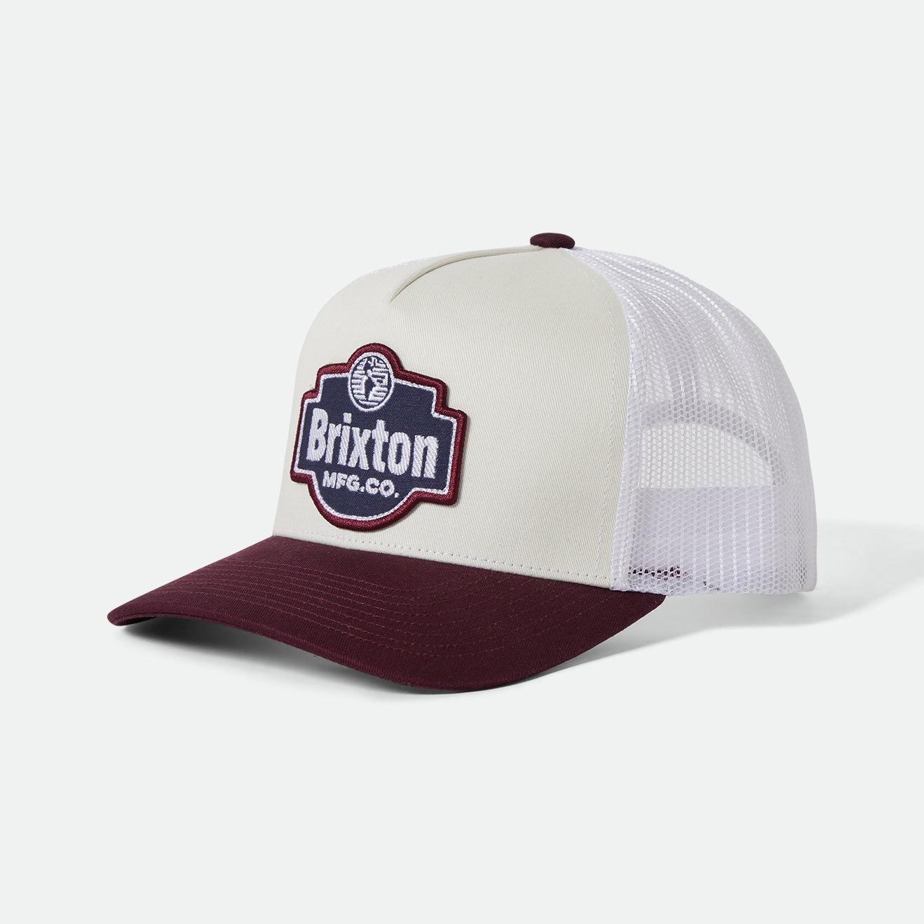 GENUINE QLTY C NP MP TRUCKER HAT - OFF WHITE/PORT