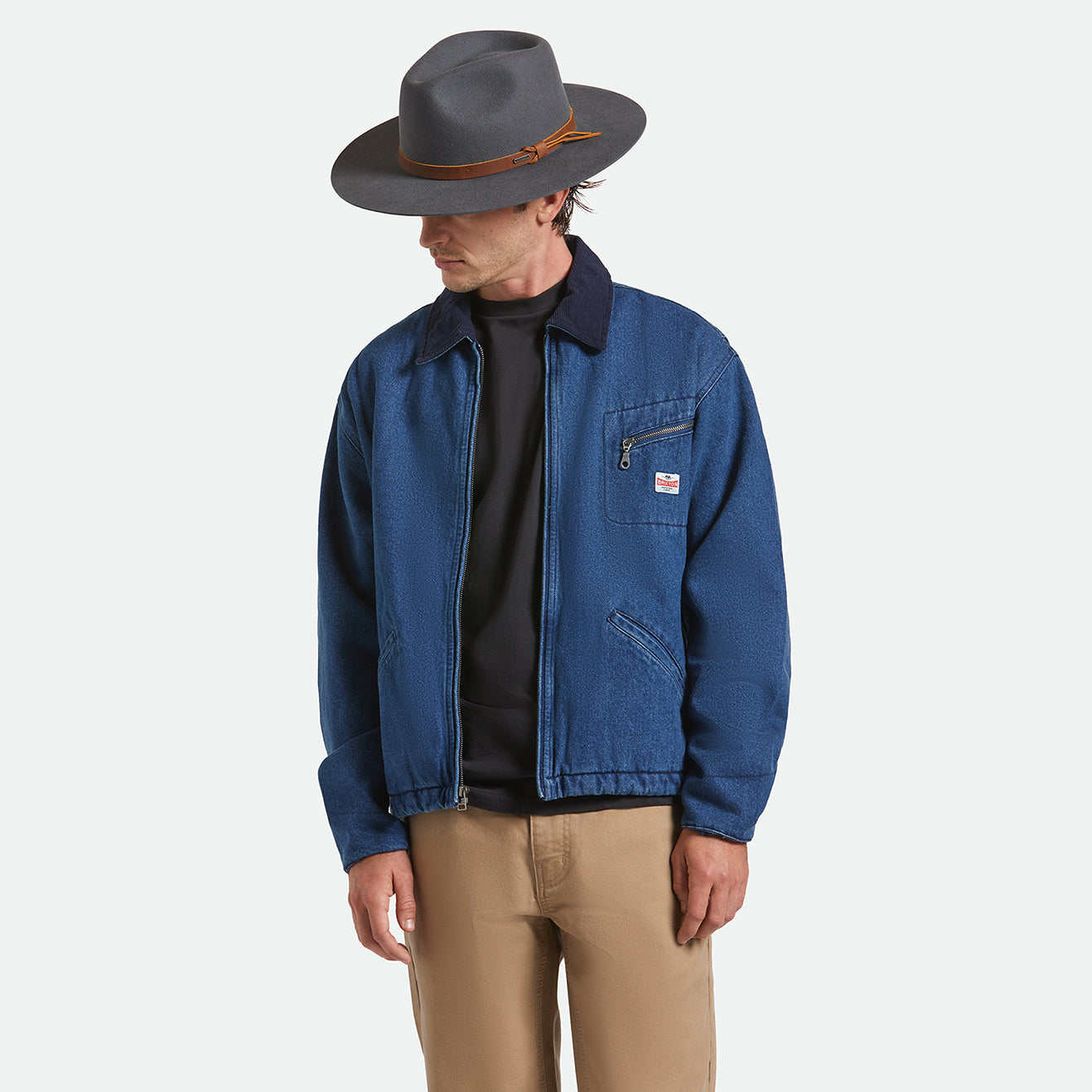 HAWKINS WTHR GUARD COWBOY HAT - ASPHALT/BROWN