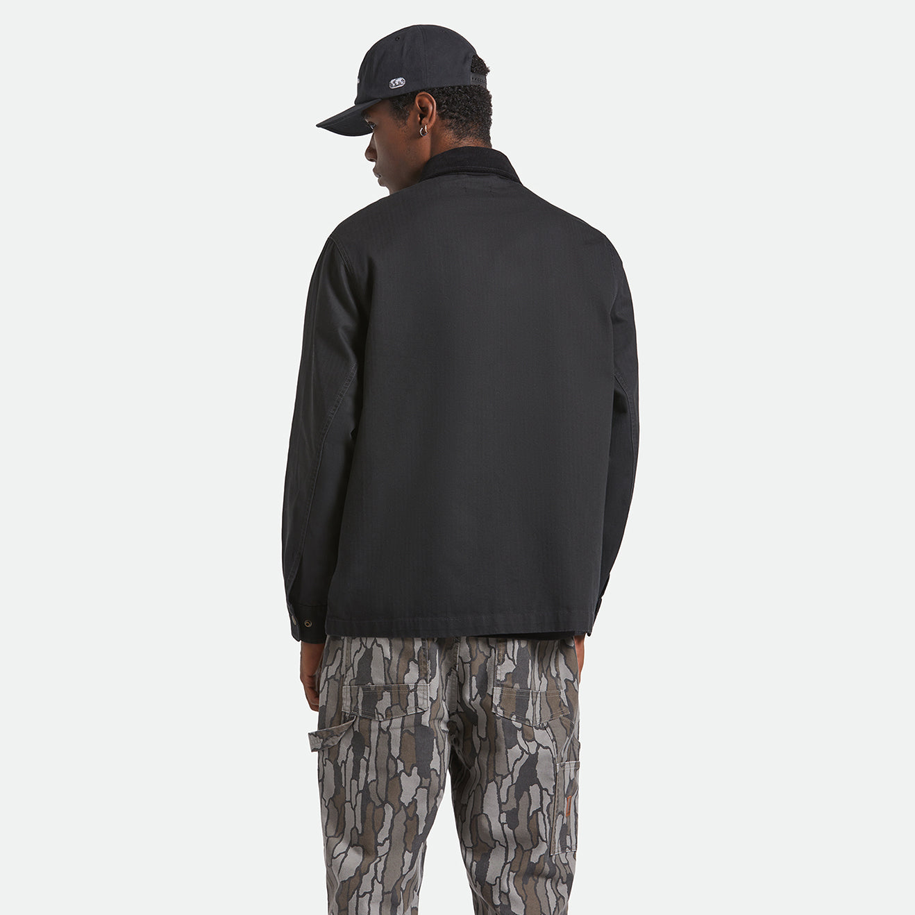 HERRINGBONE LW CHORE COAT - BLACK HERRINGBONE