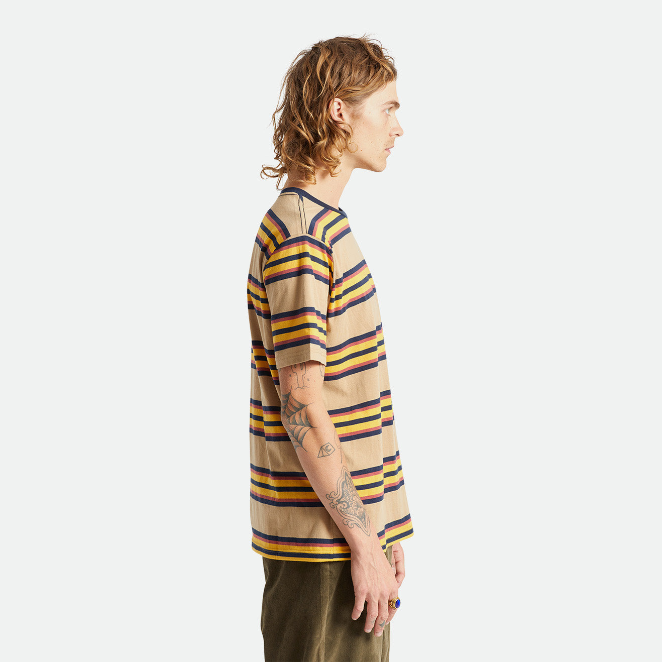 HILT SHIELD S/S KNIT-TAN/GOLDEN GLOW/NAVY
