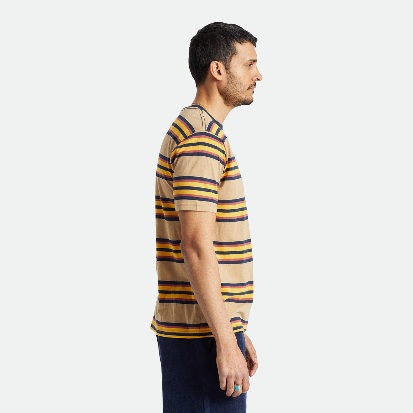 HILT SHIELD S/S KNIT-TAN/GOLDEN GLOW/NAVY