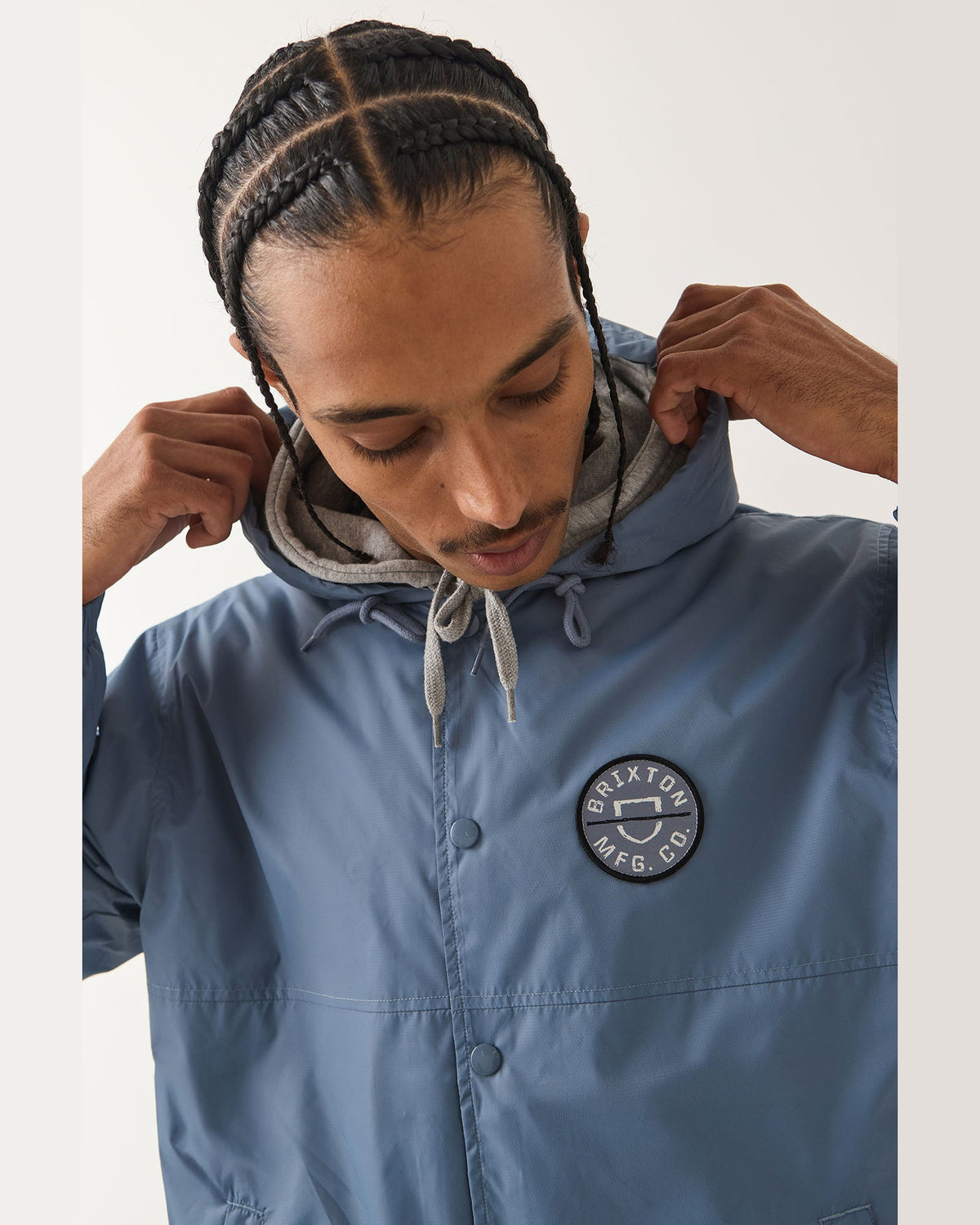 HOODED CLAXTON LW JACKET - SLATE BLUE