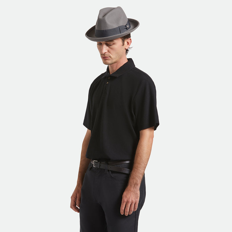 HORTON CB PACKABLE FELT FEDORA - GREY/CHARCOAL