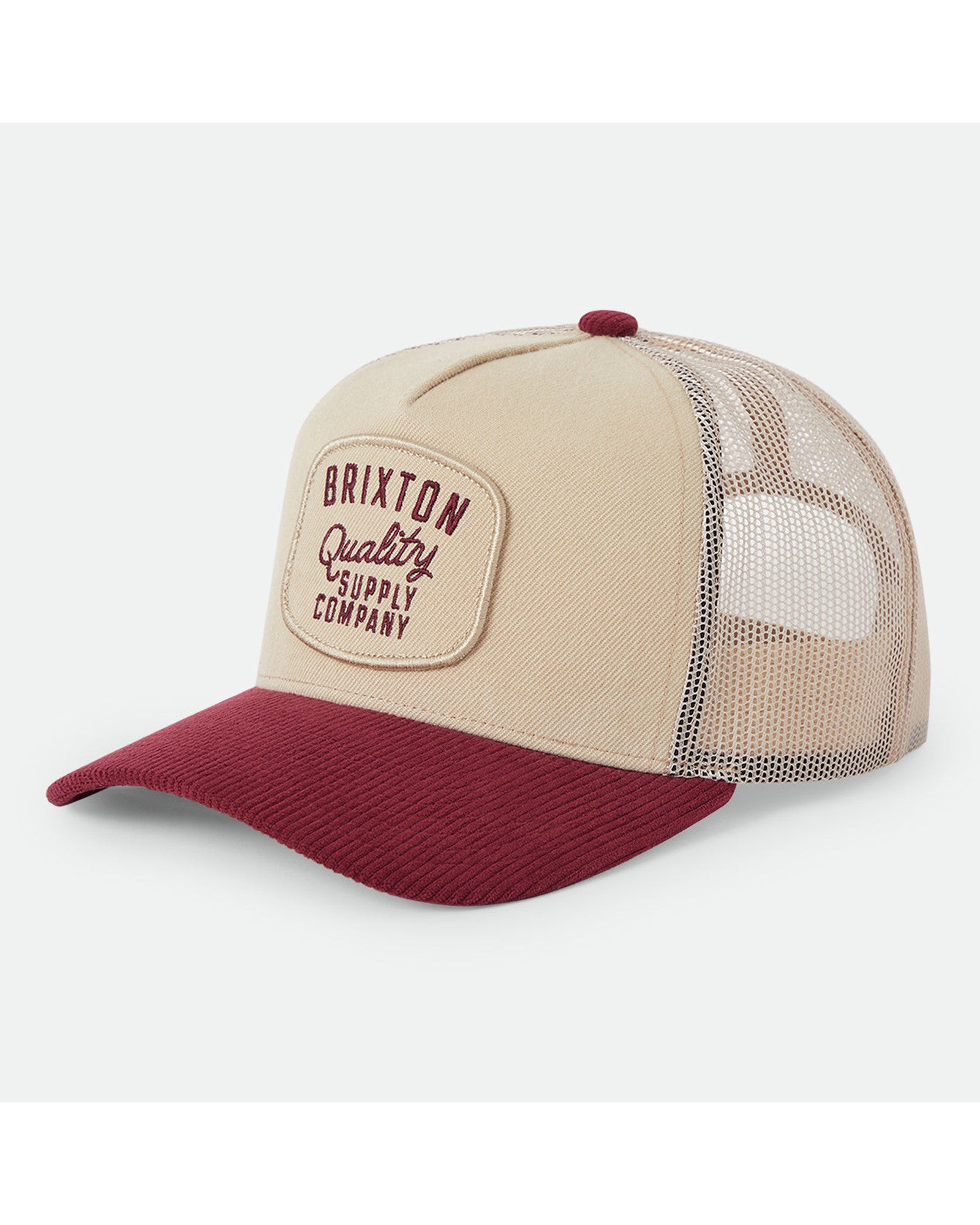 HUBAL C MP TRUCKER HAT - OATMEAL/DARK BRICK CORDUROY