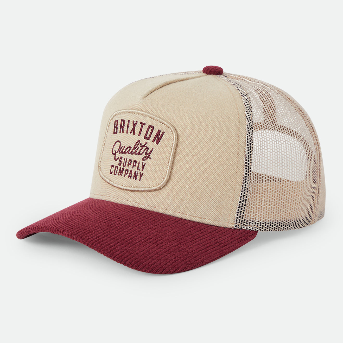 HUBAL C MP TRUCKER HAT - OATMEAL/DARK BRICK CORDUROY