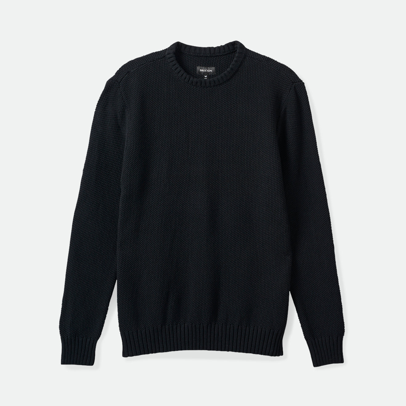 JACQUES WAFFLE KNIT SWEATER-BLACK