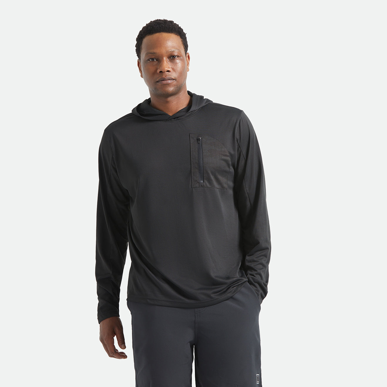 JOURNEY L/S SUN HOODIE - BLACK