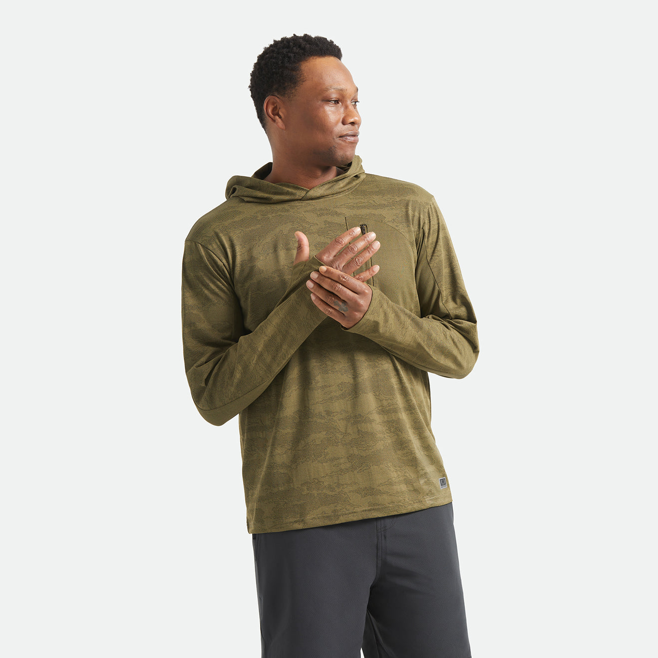 JOURNEY L/S SUN HOODIE - OLIVE TIGER CAMO