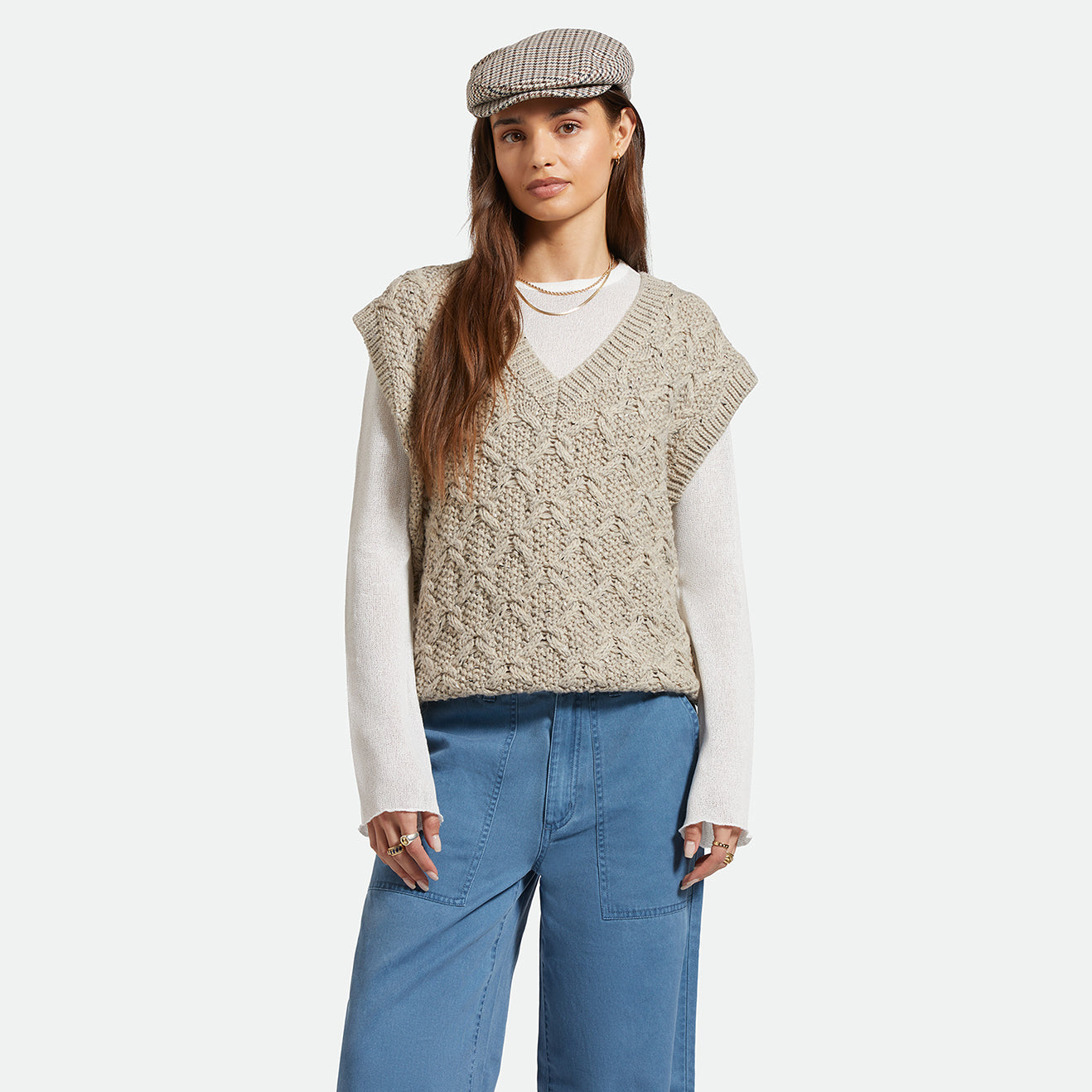 LAFAYETTE OVER SWEATER VEST-MARLED BEIGE