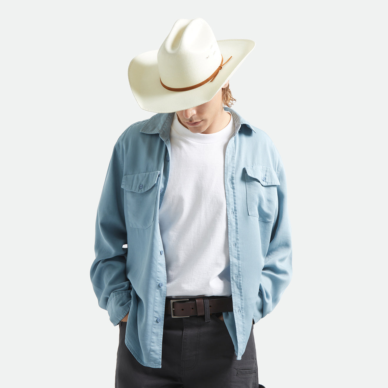 LAREDO STRAW COWBOY HAT - BONE