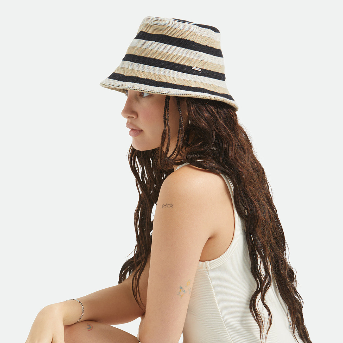 LISBOA KNIT PACKABLE BUCKET HA - BLACK/SAND/WHITECAP