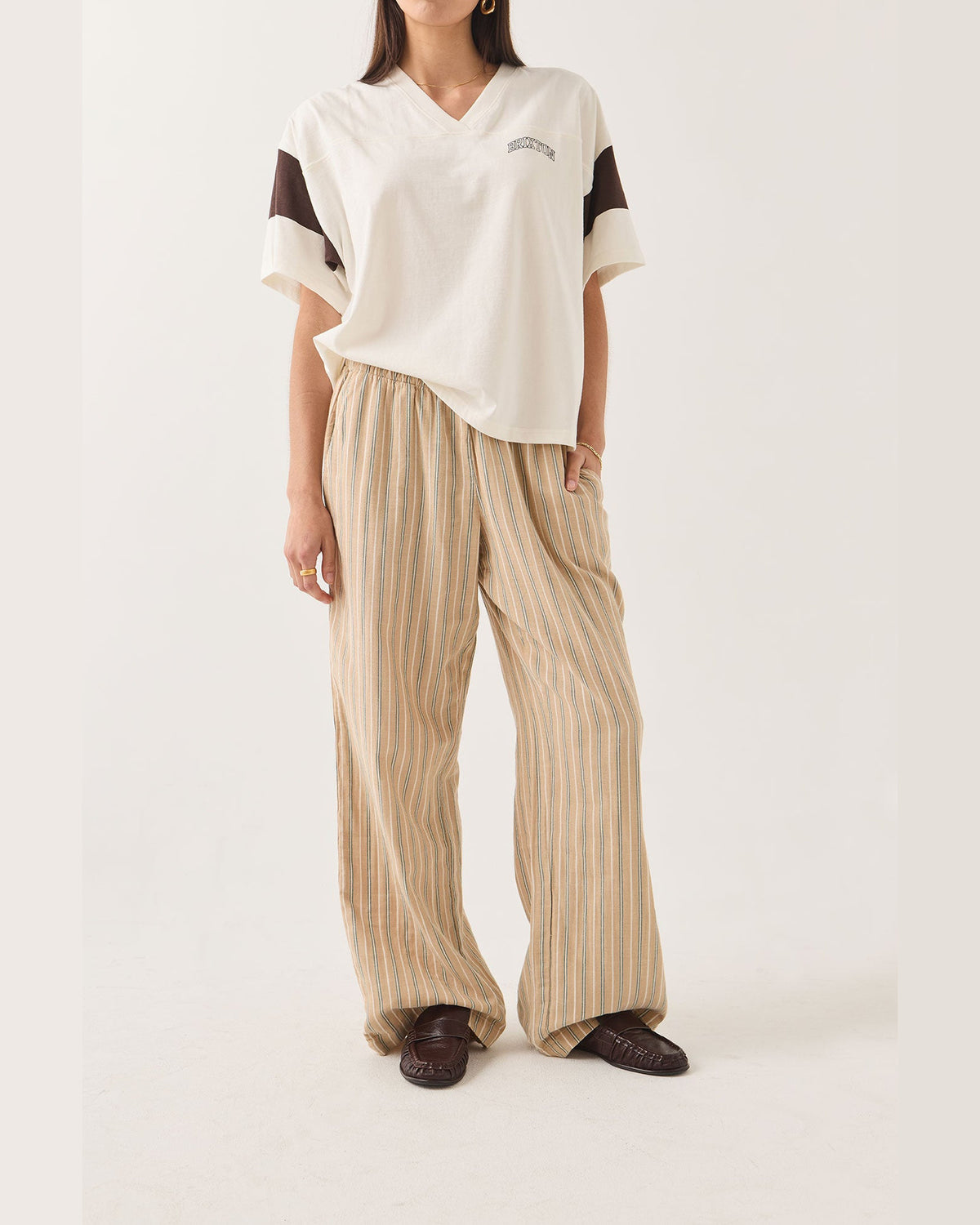LOUNGE PANT - SAND STRIPE