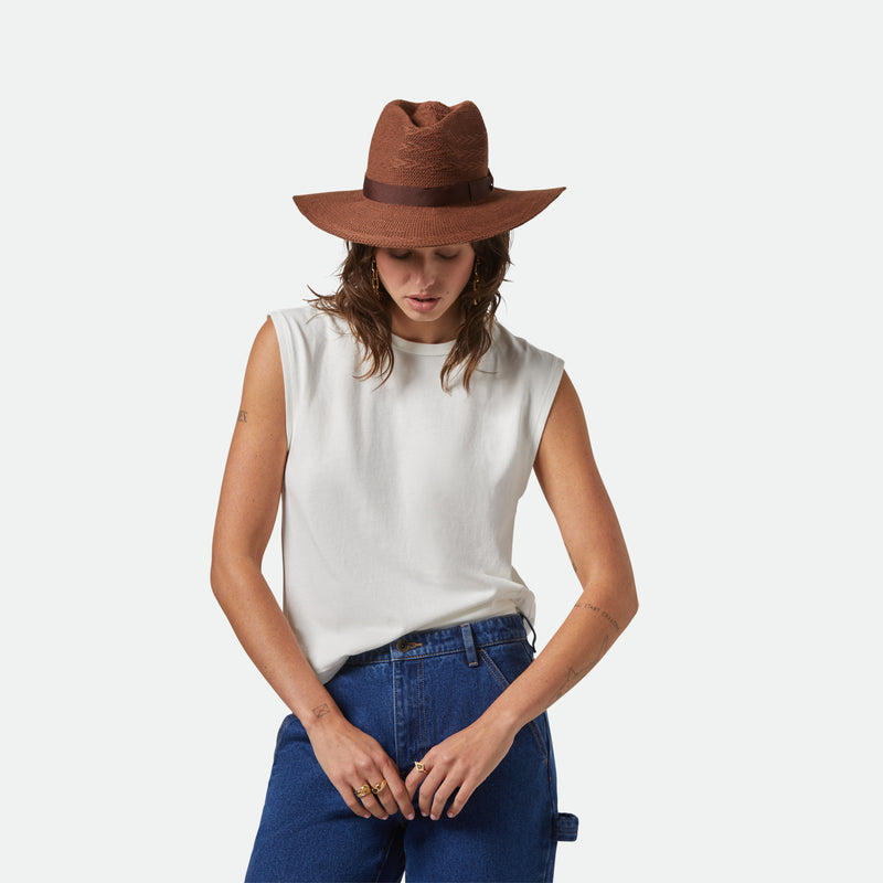 LYONS KNIT PATTERN PACKABLE HAT - COFFEE/COFFEE