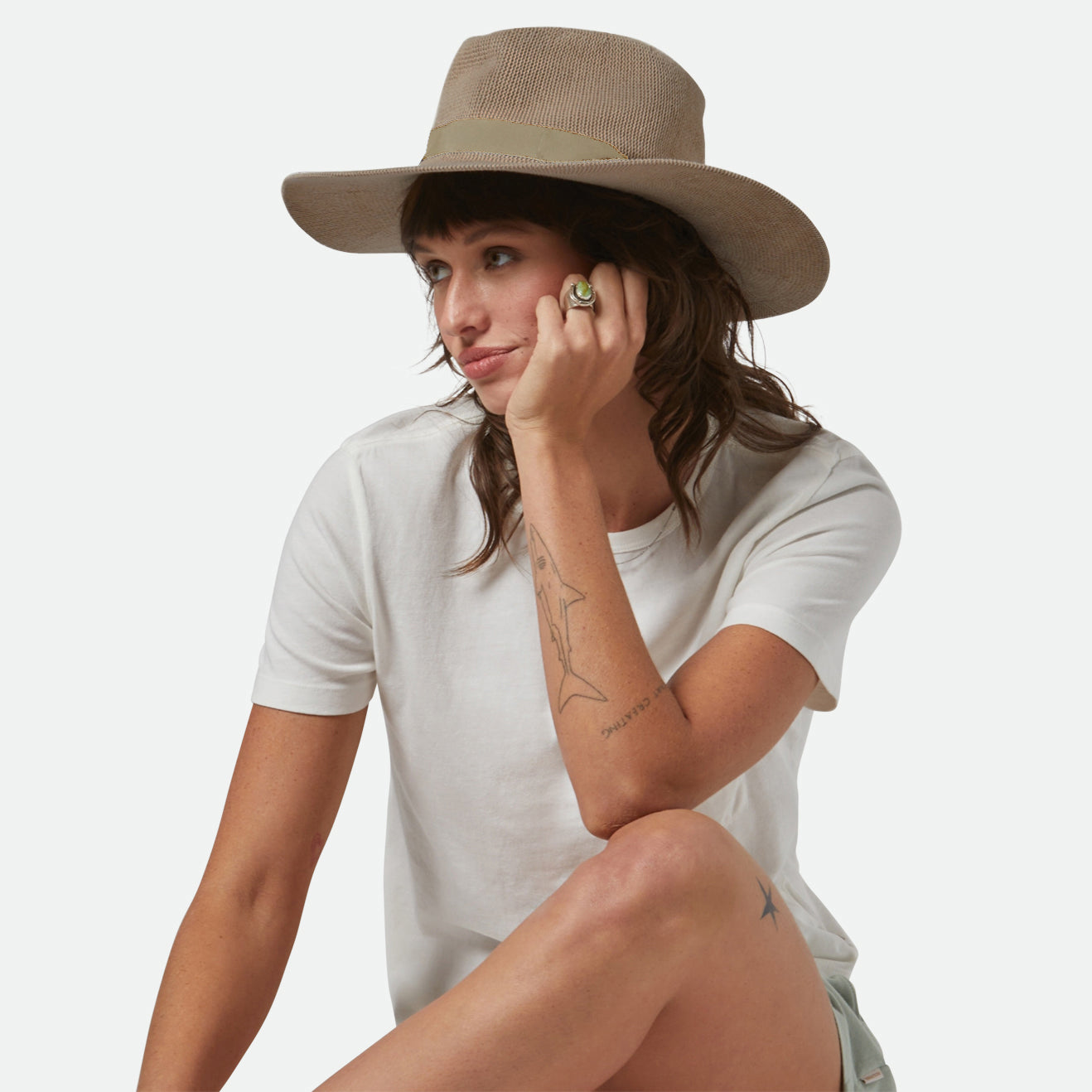 LYONS KNIT PATTERN PACKABLE HAT - LIGHT TAN/LIGHT TAN
