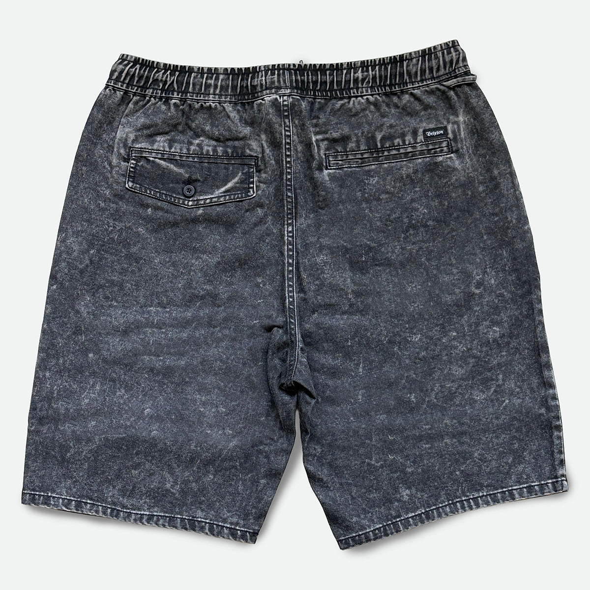 MADRID II HEMMED SHORT - BLACK ACID WASH