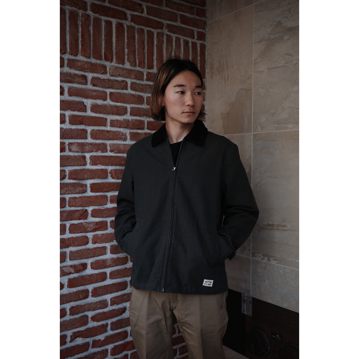 MECHANIC GARAGE ZIP JKT-WASHED BLACK