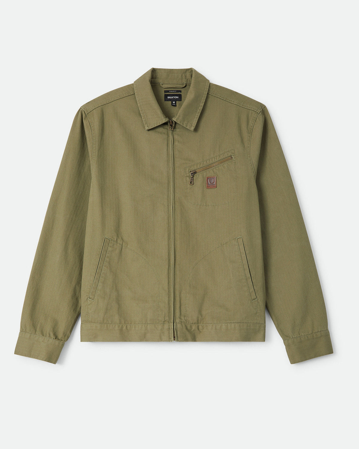 MECHANIC GARAGE ZIP JKT - OLIVE SURPLUS HERRINGBONE