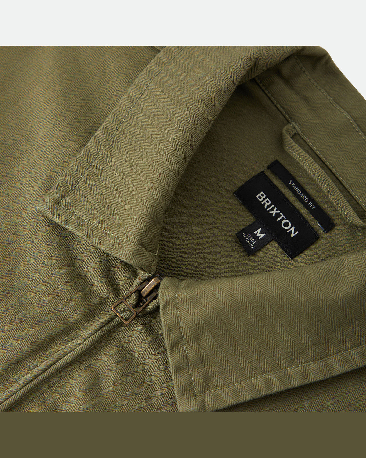 MECHANIC GARAGE ZIP JKT - OLIVE SURPLUS HERRINGBONE