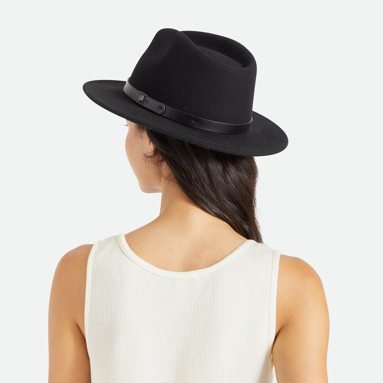 Brixton 黒 フェルトハット Lサイズ MESSER FEDORA - BLACK/BLACK