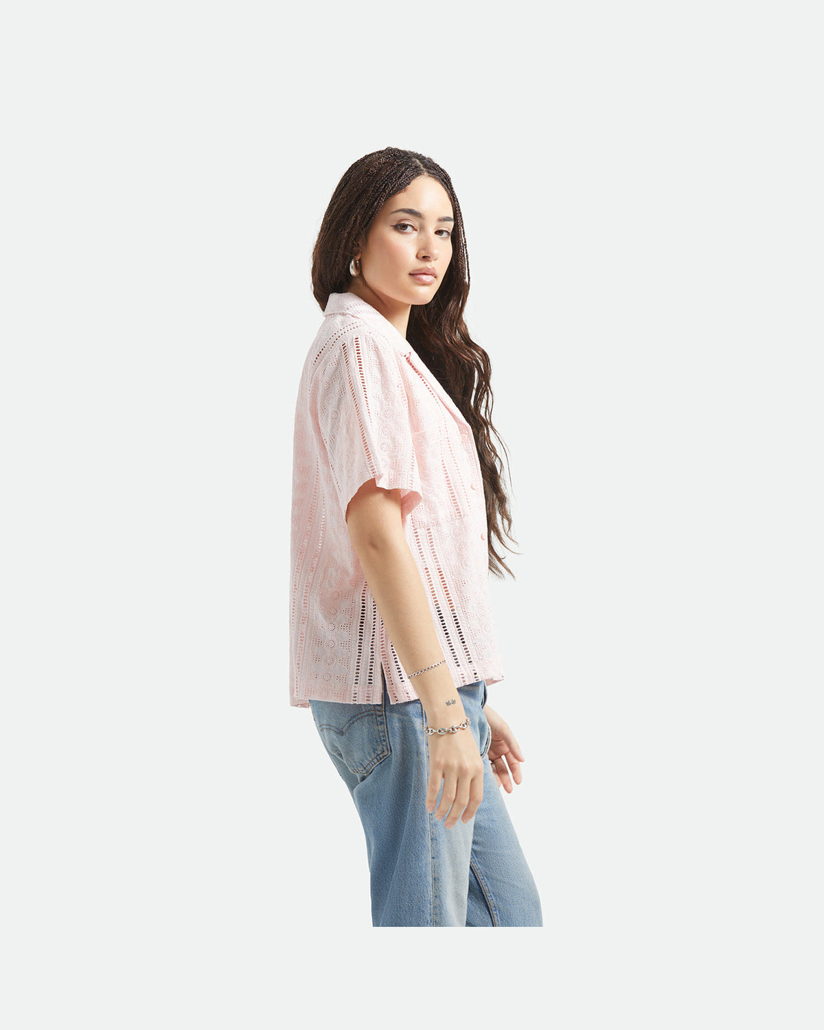 PARADISE LOUNGE S/S WOVEN - CHALK PINK
