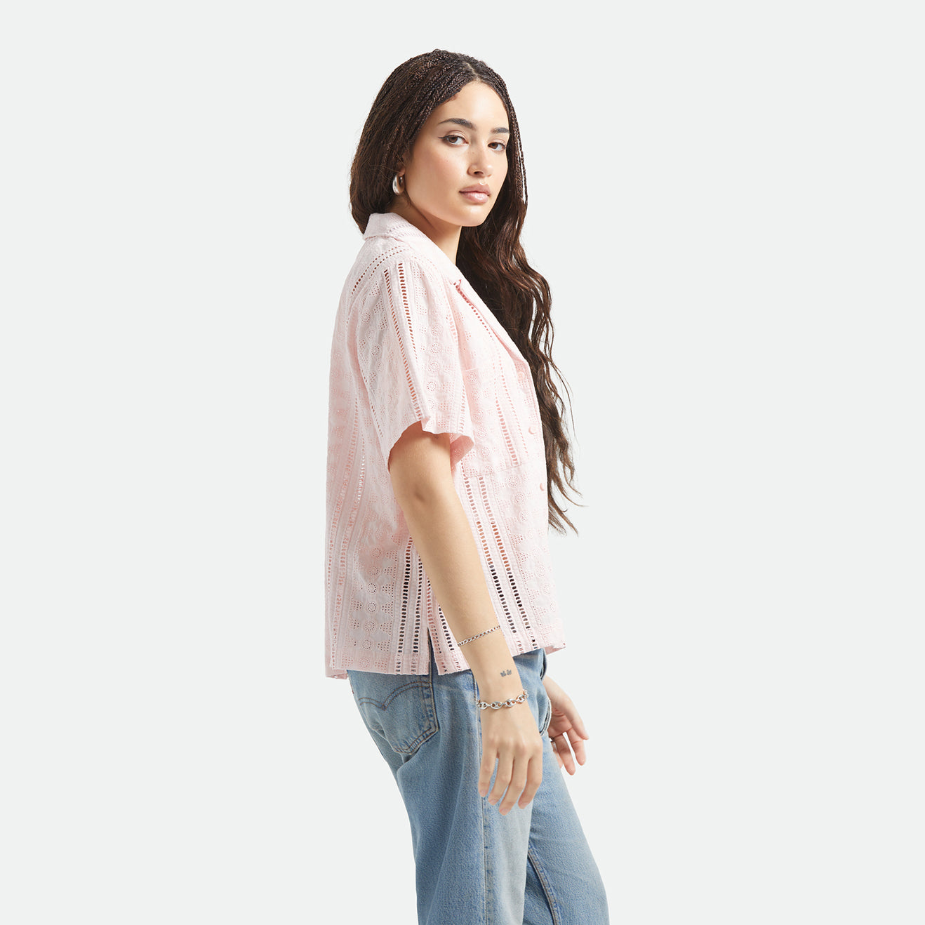 PARADISE LOUNGE S/S WOVEN - CHALK PINK