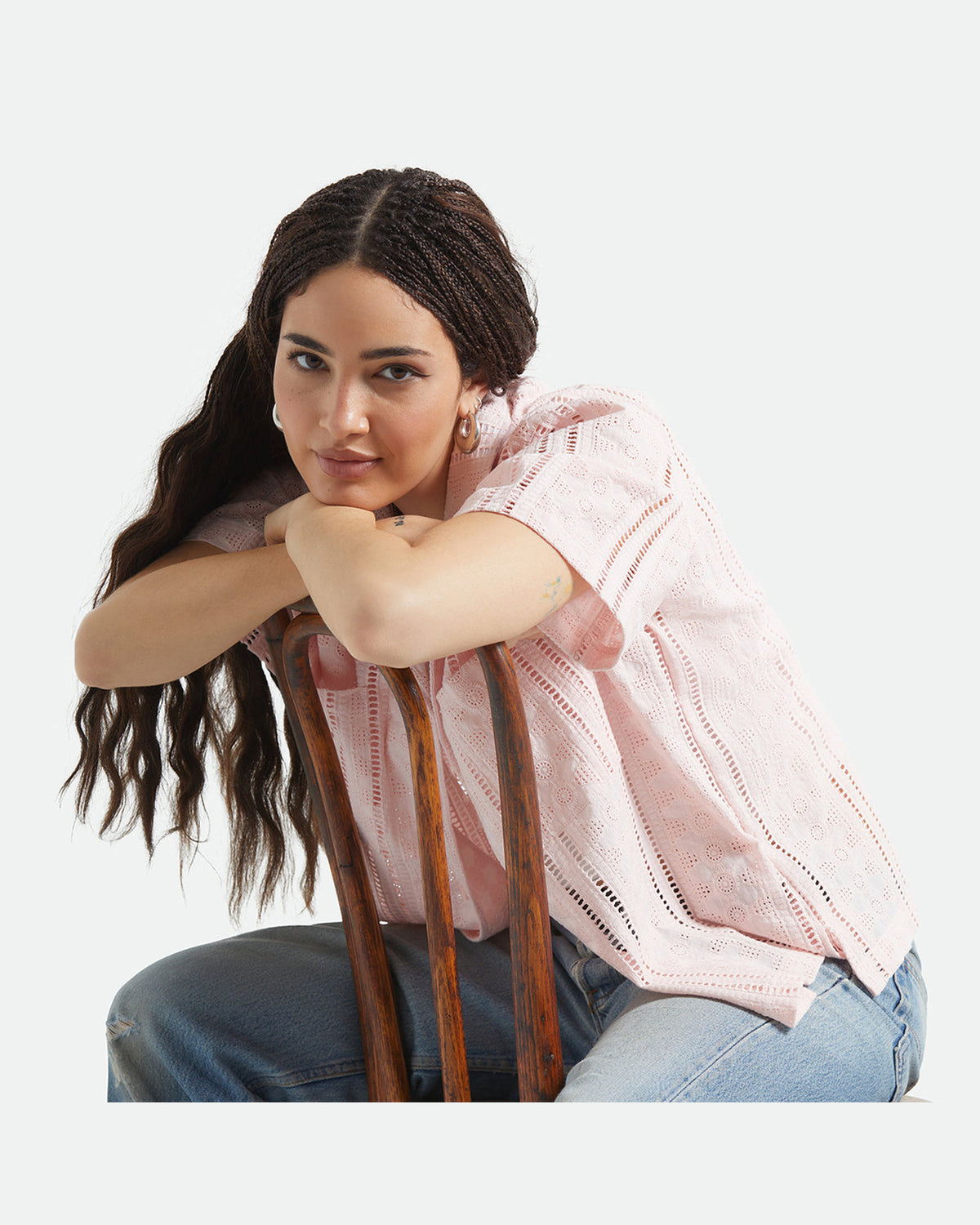 PARADISE LOUNGE S/S WOVEN - CHALK PINK