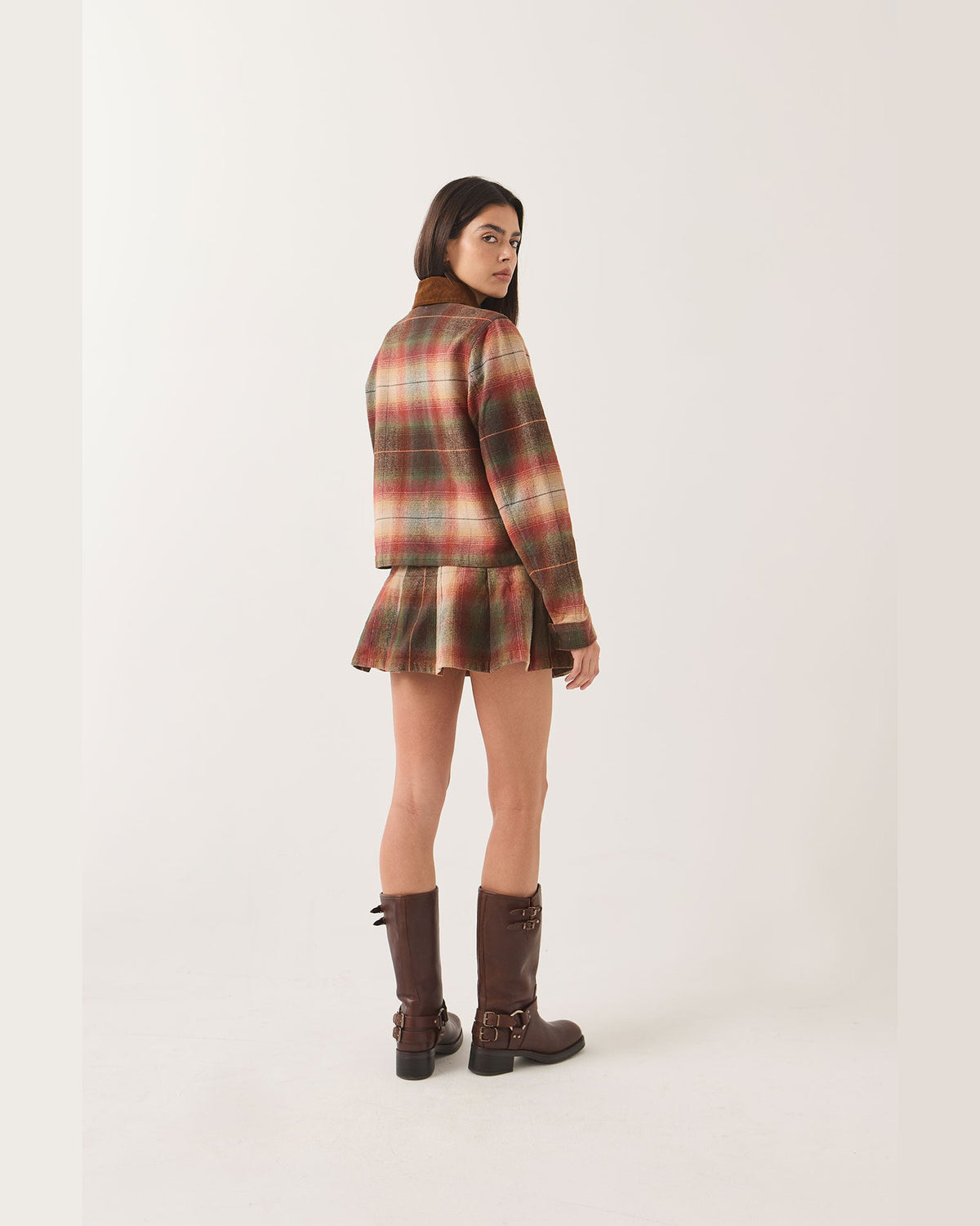 PLEATED MINI SKIRT - MULTI SHADOW